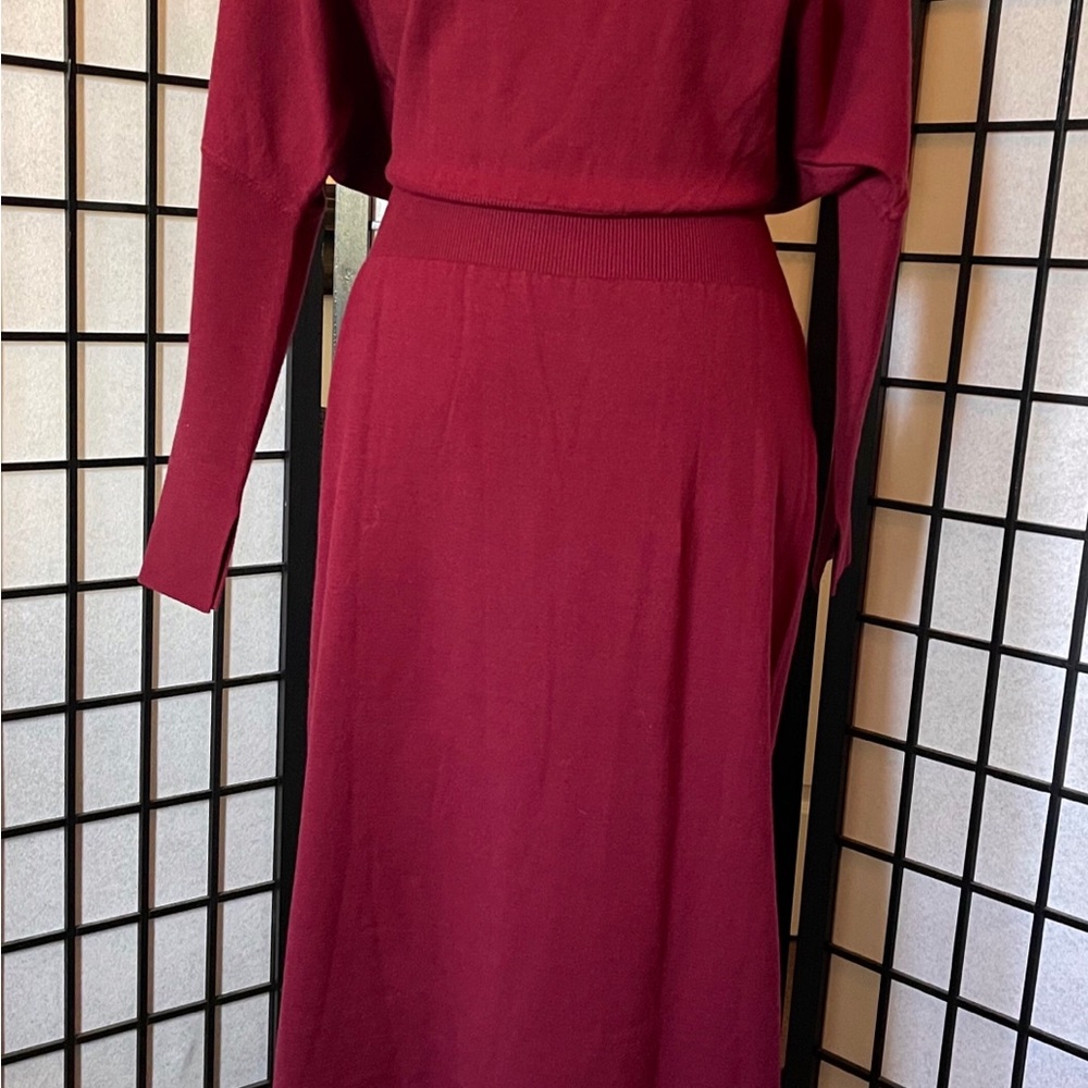 Jonathan Simkhai Maroon Knit Maxi Dress